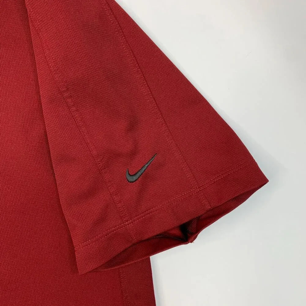 Nike Golf Shirt Mens XL Extra Large Red Tech Sport Polo Dri Fit Short Sleeve